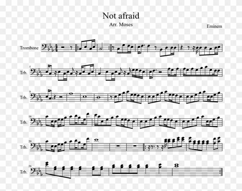 Not Afraid By Eminem For Trombone Sheet Music Download - Sheet Music Clipart #5076047