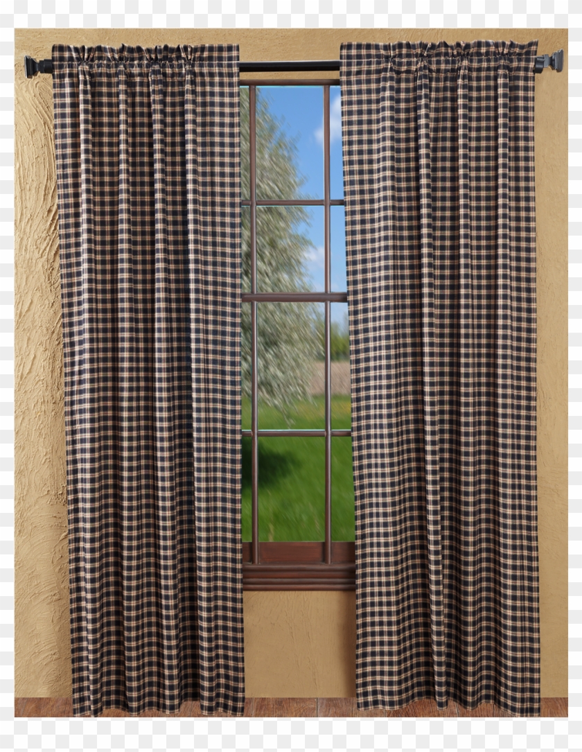 Bingham Star Panel Plaid Set Of 2 - Rustic Plaid Curtains Clipart
