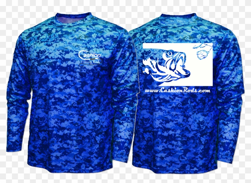 Performance Fishing Shirt Camo Blue - Active Shirt Clipart #5076364