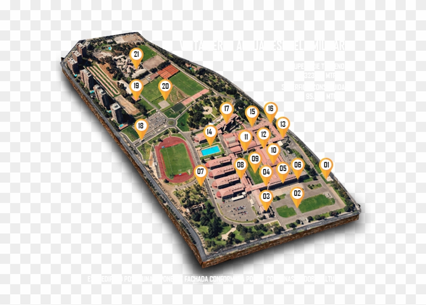 Infraestructura Escuela Militar - Escuela Militar De Cadetes Mapa Clipart