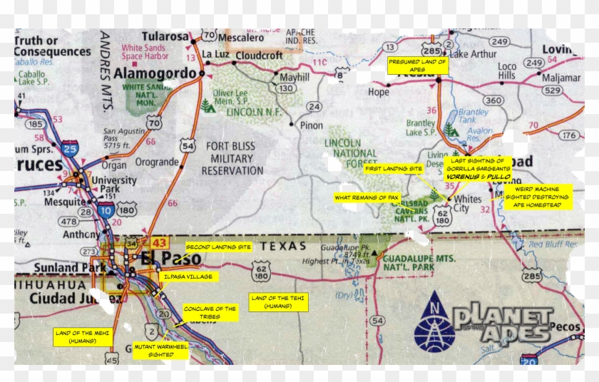 Here's The Map With Some Events Labelled From My Ongoing - War Of The Planet Of The Apes Map Clipart