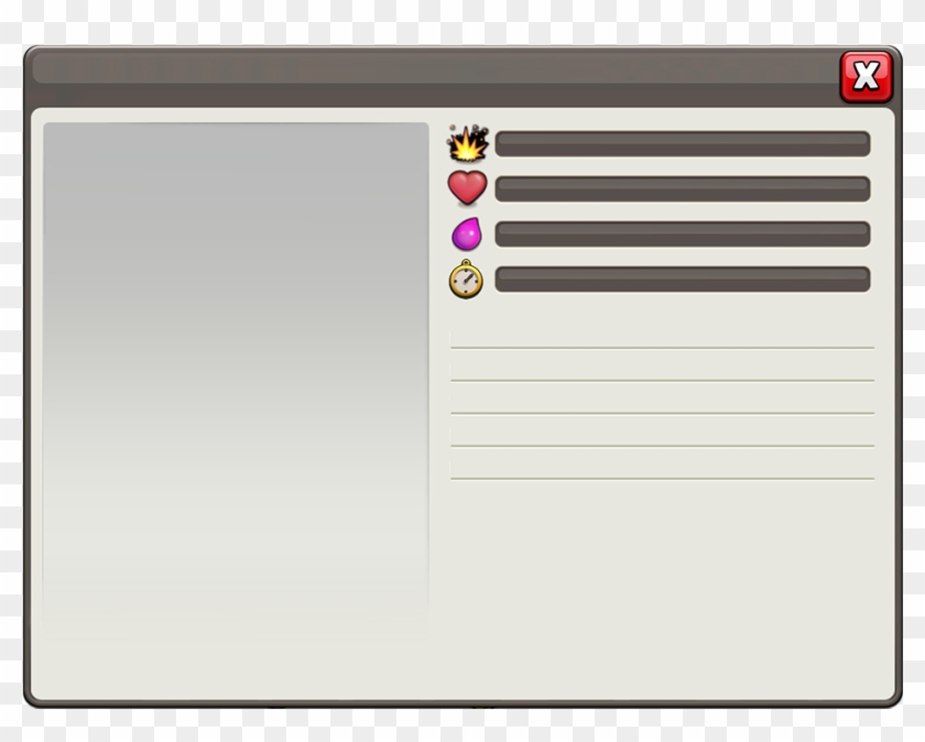 Below Is A Blank Troop Info Screen To Help You Get - Roaster Clash Of Clans Clipart