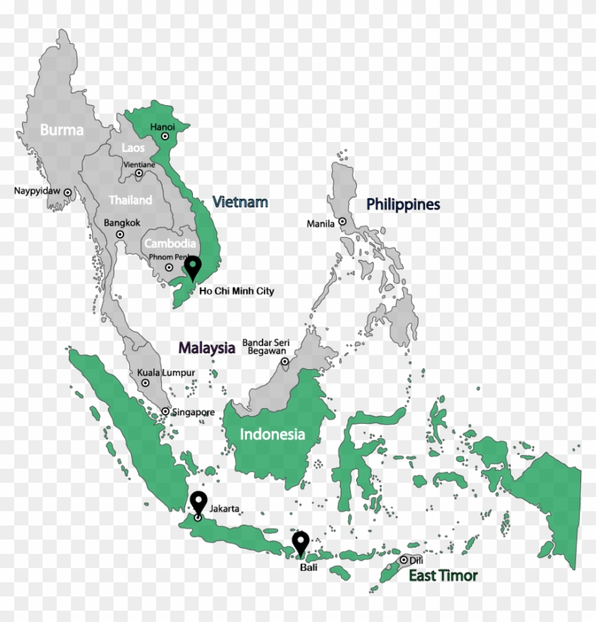 Emerhub Map - Southeast Asia Capital Cities Clipart