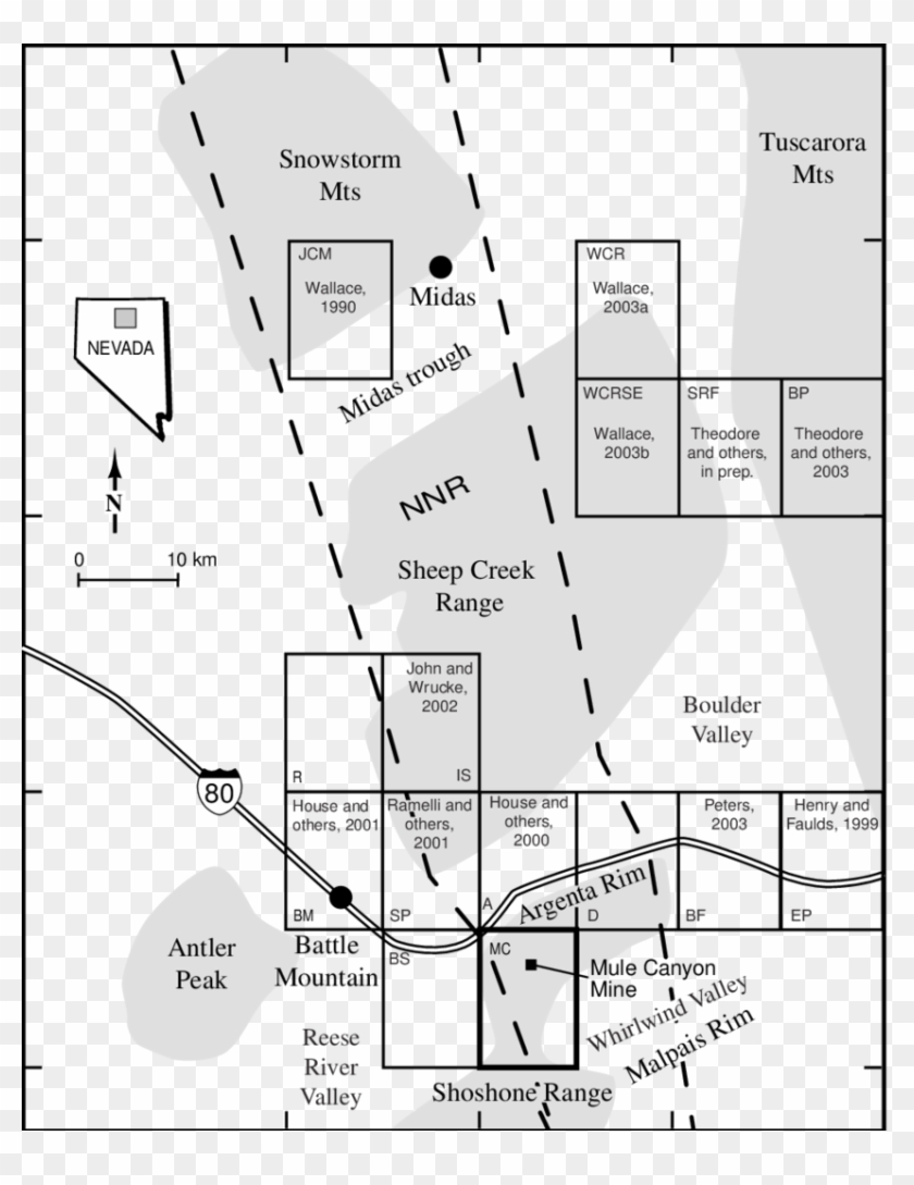 Mindex Map Showing Location Of Mule Canyon 7a-minute - Northern Nevada Rift Mines Clipart