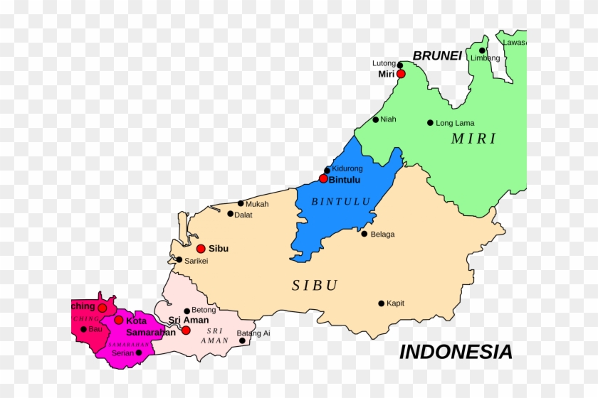 Map Clipart Indonesia - Sarawak Map Png Transparent Png