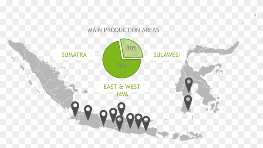 Within Indonesia Java Produces Around 70% Of All Clove - Indonesia Map Gray Clipart #5082825
