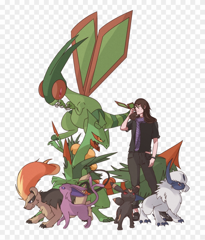 Champion Commission Mega Sceptile, Pyroar, Absol, Umbreon, - Cartoon Clipart