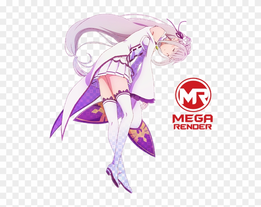 Re Zero Anime Emilia3 Mega Render - Re:zero − Starting Life In Another World Clipart