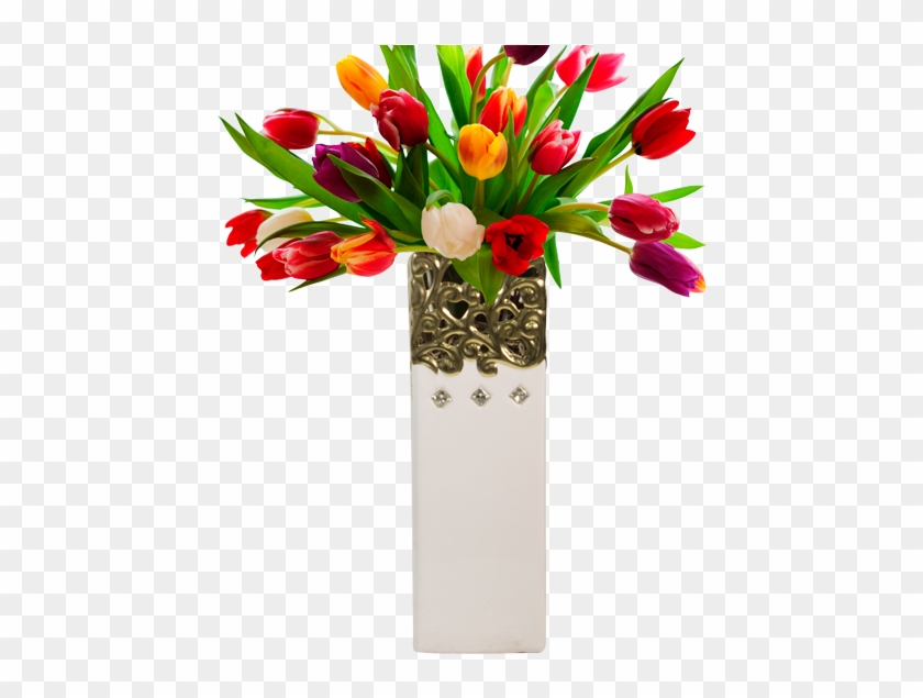 Square Ceramic 16" Vase - Blumenstrauß Bilder Tulpen Clipart