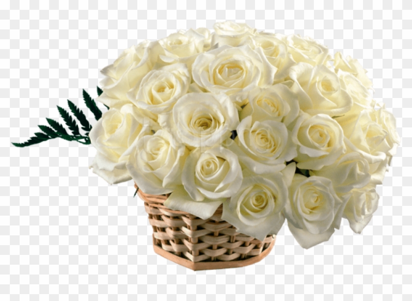 Download White Roses Basket Bouquet Png Images Background - White Roses Bouquet Png Clipart
