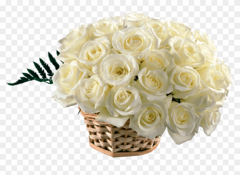 Download White Roses Basket Bouquet Png Images Background - White Roses Bouquet Png Clipart #5090237