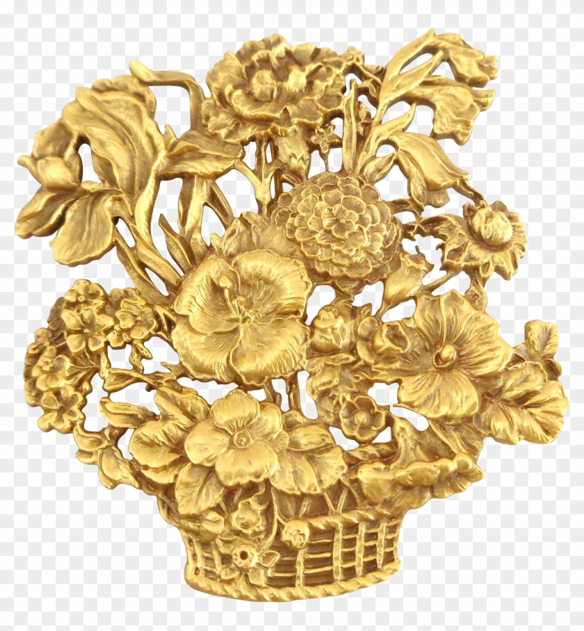 Vintage Exquisite Museum Of Fine Arts Mfa Flower Basket - Bouquet Clipart