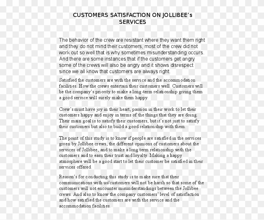 Docx - Customer Satisfaction Questionnaire Jollibee Clipart #5090673