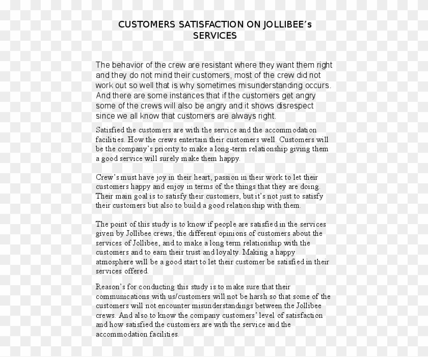 Docx - Customer Satisfaction Questionnaire Jollibee Clipart