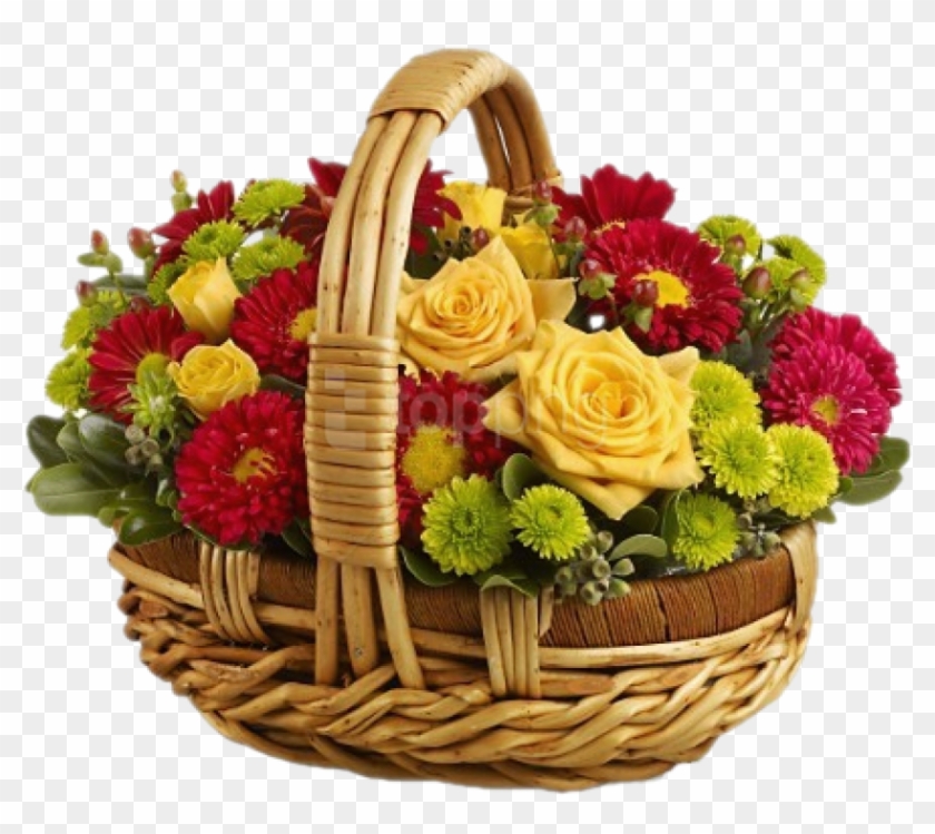 Download Large Transparent Flower Basket Png Images - Bundle Of Flower Clipart