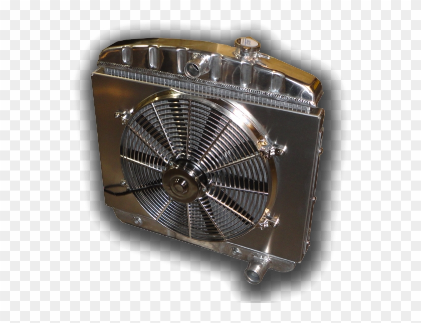 1956 Chevy 6 Cylinder Mount With 3300 Cfm Chrome Electric - 1957 Chevy Truck Radiator Fan Clipart #5091048