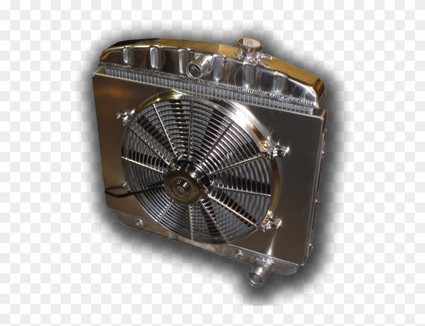 1956 Chevy 6 Cylinder Mount With 3300 Cfm Chrome Electric - 1957 Chevy Truck Radiator Fan Clipart