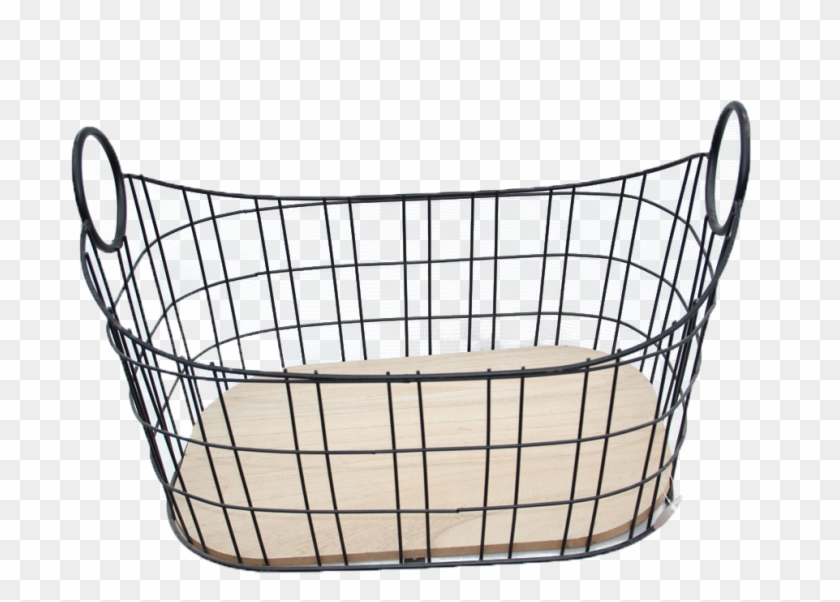 Gridwall Mesh Oval Shape Iron Wire Basket With The - Storage Basket Clipart #5091360