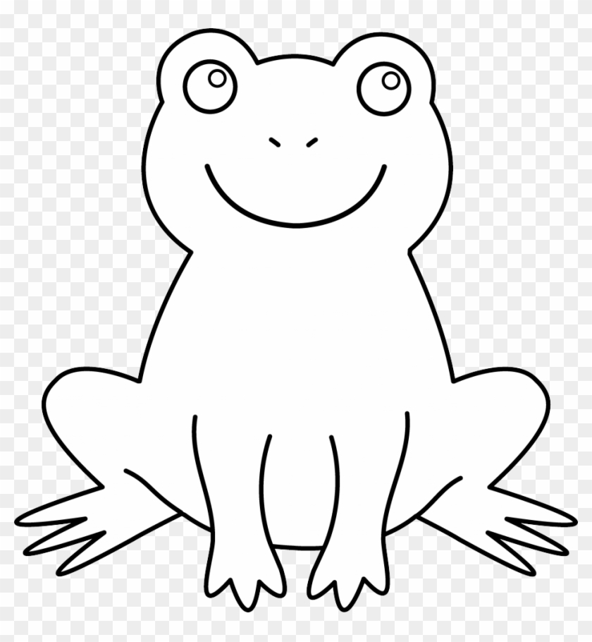 Seahorse Coloring Pages For Kids - Frog Outline No Background Clipart