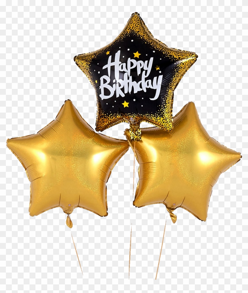 Birthday Balloon Bouquets - Black And Gold Birthday Balloons Clipart #5091684