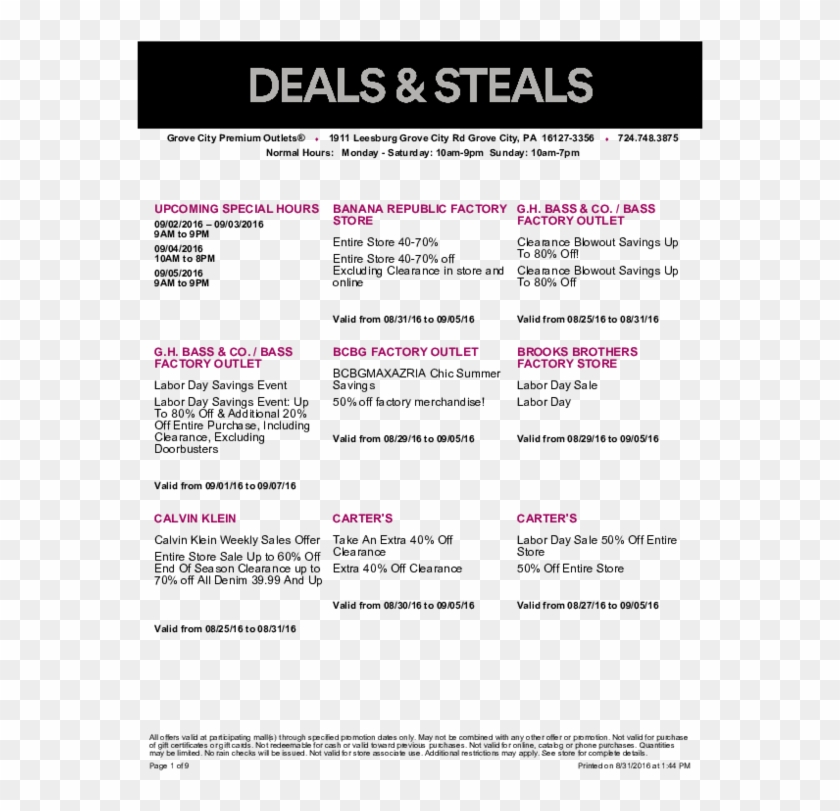 Pdf - Florida Mall Coupons Clipart