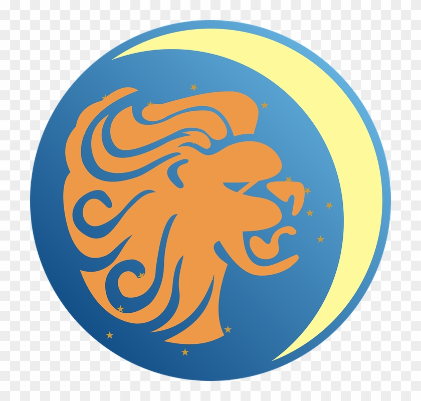 Lion Zodiac Sign Zodiac Moon Star Symbol - Leo Clipart