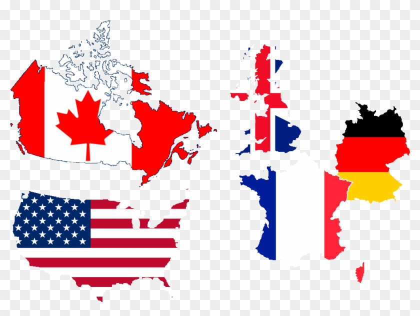 United States Of America, United Kingdom, France, Germany, - United States Country Flag Clipart