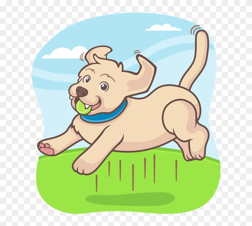 Ball Clip Dog - Cartoon - Png Download
