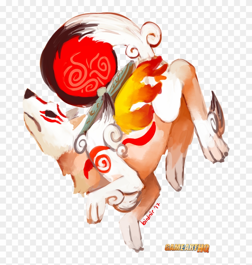 Amaterasu From Okami Drawn For The Game Art Hq Video - Illustration Clipart #5096812