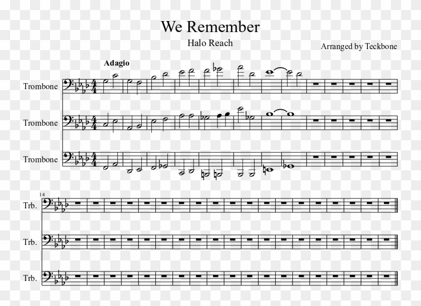 We Remember Sheet Music Composed By Arranged By Teckbone - Two And A Half Men Theme Sheet Clipart
