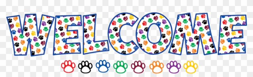Tcr5439 Paw Prints Welcome Bulletin Board Display Set - Welcome Letters Bulletin Board Clipart