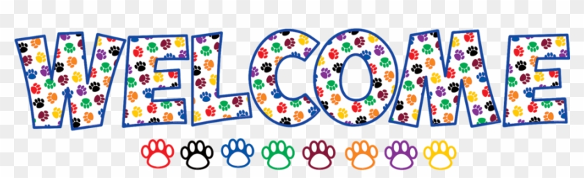 Tcr5439 Paw Prints Welcome Bulletin Board Display Set - Welcome Letters Bulletin Board Clipart #5098385