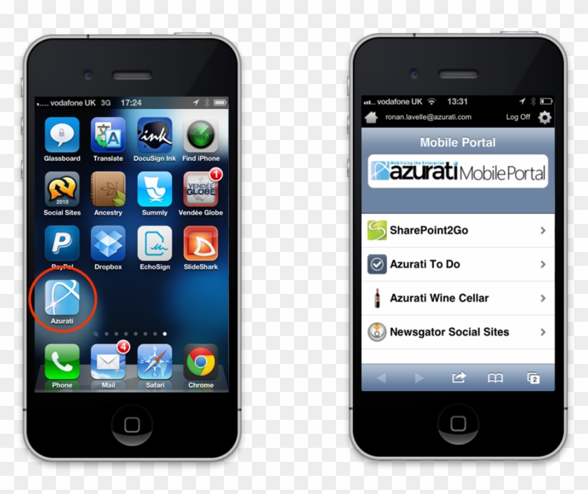 Azurati Mobile Portal For Html5 Mobile Applications2 - Iphone 4 Clipart #5098600