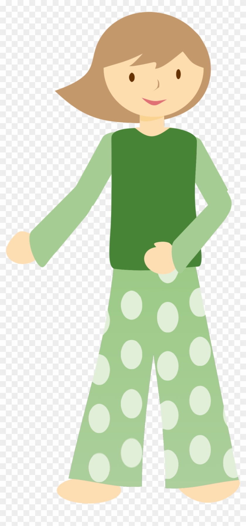 Woman Pajama Clipart - Girl In Pajamas Clipart - Png Download #5098887