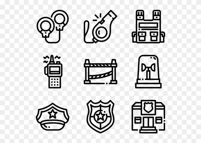 Police - White Icons Png Clipart