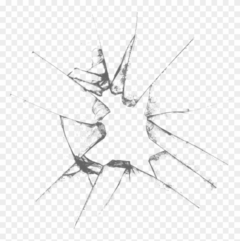Broken Glass Transparent Background - Transparent Glass Crack Png Clipart