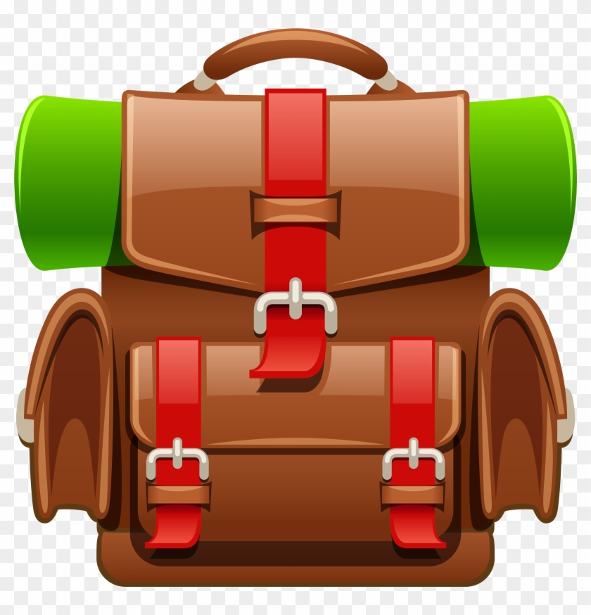 Brown Tourist Backpack Png Clipart Image - Backpack Clip Art Png Transparent Png #510619