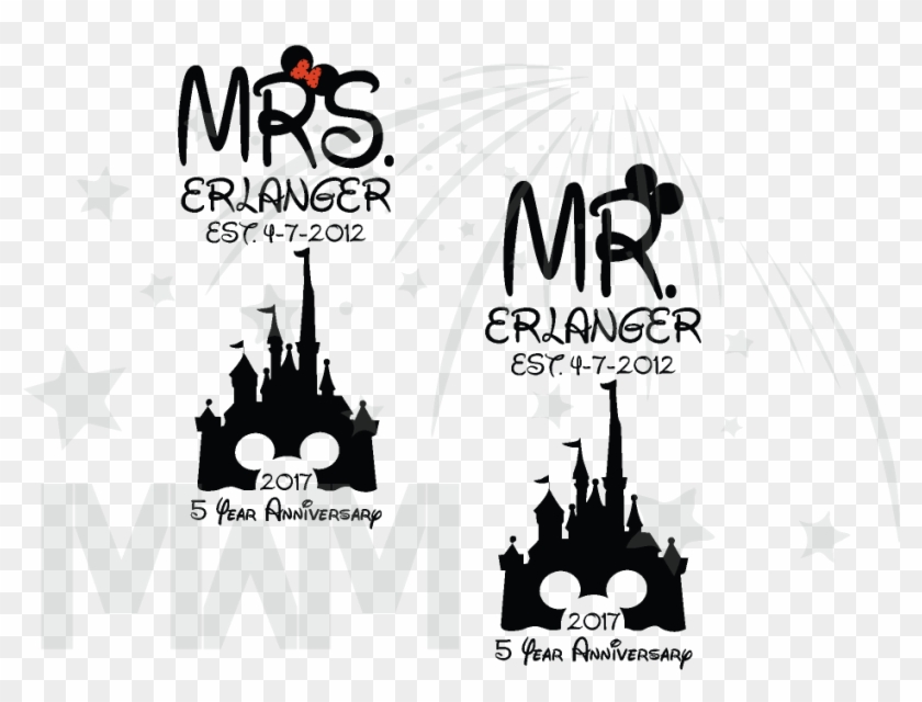 Mr Mrs Last Name Est Wedding Date Cinderella Castle - Boyfriend & Girlfriend Sweaters Clipart