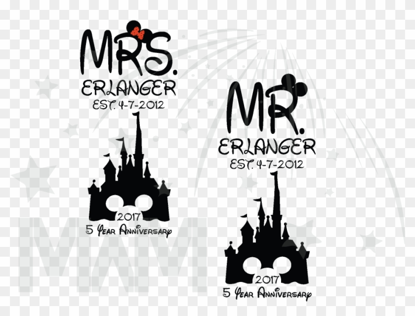 Mr Mrs Last Name Est Wedding Date Cinderella Castle - Boyfriend & Girlfriend Sweaters Clipart #510709