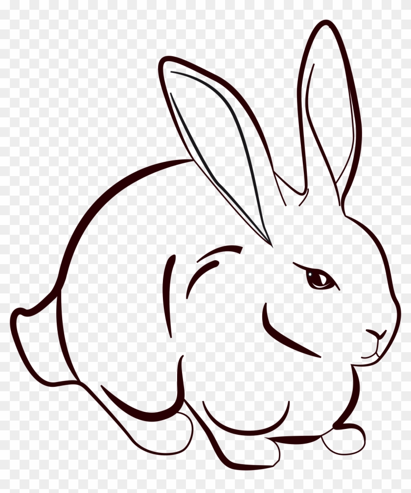 Line Rabbit Png - Rabbit Line Art Png Clipart