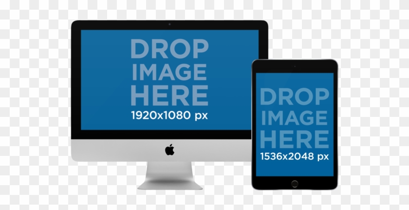 Imac And Ipad Mockup In Portrait Position Over A Png - Mock Up Imac Png Clipart #512701