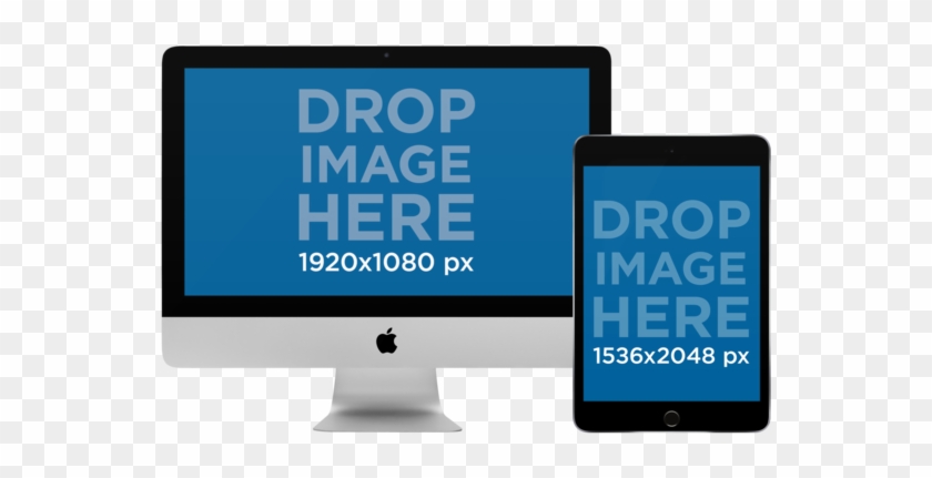 Imac And Ipad Mockup In Portrait Position Over A Png - Mock Up Imac Png Clipart