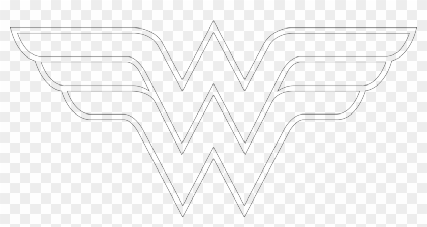 How To Draw Wonder Woman Logo Outline - Line Art Clipart #513361