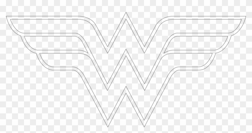 How To Draw Wonder Woman Logo Outline - Line Art Clipart