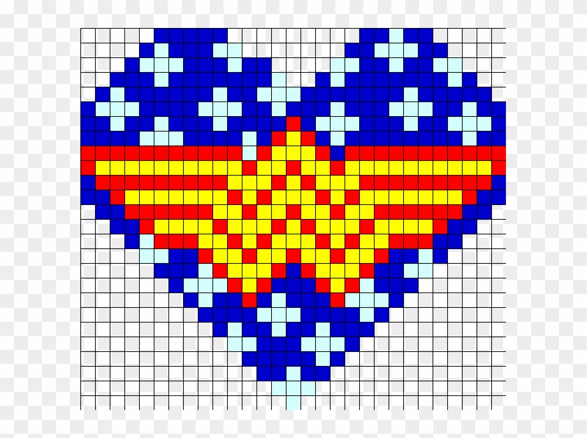 Wonder Woman Star Heart Perler Bead Pattern / Bead - Wonder Woman Perler Beads Pattern Clipart
