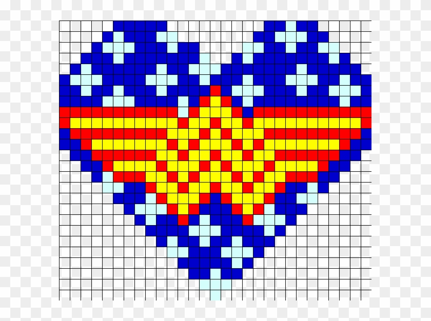 Wonder Woman Star Heart Perler Bead Pattern / Bead - Wonder Woman Perler Beads Pattern Clipart #514187