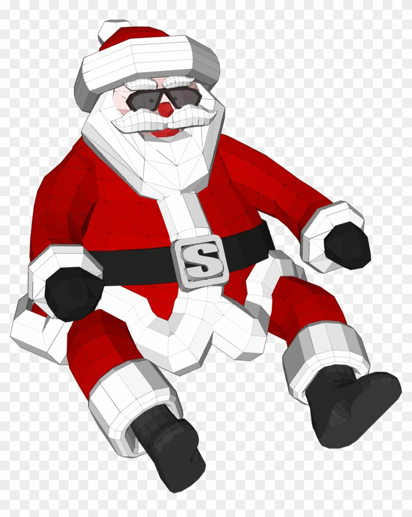 This Free Icons Png Design Of 3d Polygonal Santa Claus Clipart