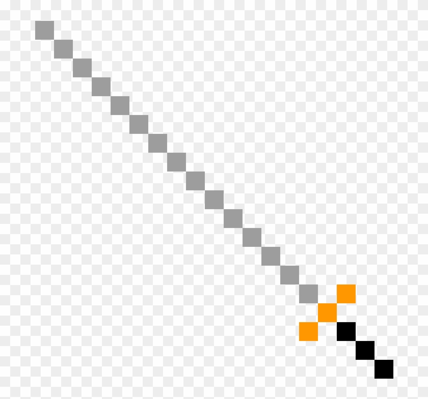 8 Bit Samurai Sword-katana - Monochrome Clipart