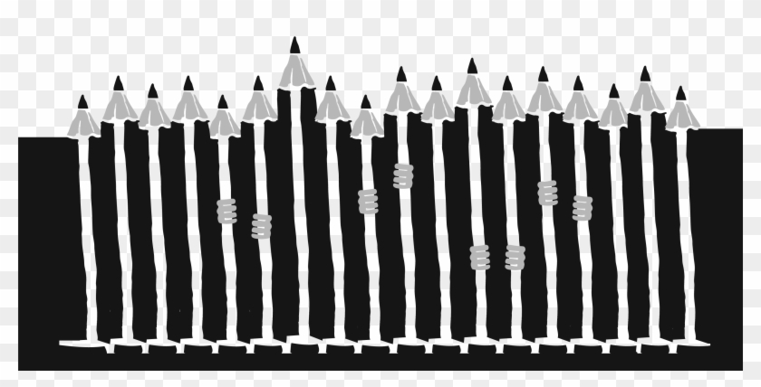 Illustration Of A Line-up Of Pencils With Hands Holding - Picket Fence Clipart #515315