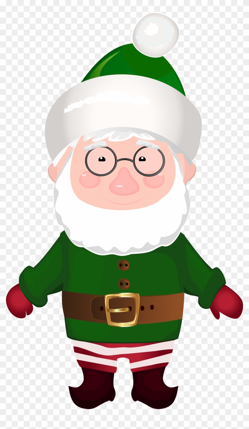Dwarf Santa Claus Helper Transparent Png Clip Art Image - Green Santa Claus Png #515340